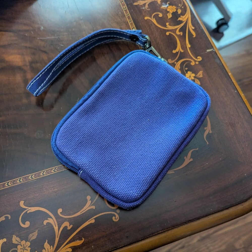 LL Bean Purple Canvas Wristlet